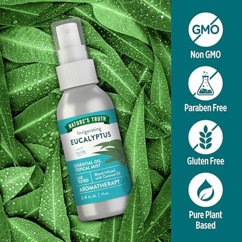 Nature's Truth Eukalyptus-Mist-Spray 2,4 fl oz | Reines ätherisches Öl für Aromatherapie