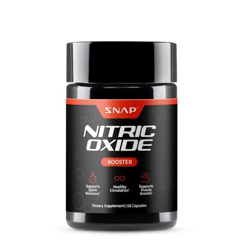 Snap Supplements Stickstoffmonoxid-Booster für Männer & Frauen – L-Citrullin + 3 Formen von L-Arginin für Ausdauer, Durchblutung & Energie – Koffeinfreie Pre-Workout-Alternative, 60 Kapseln