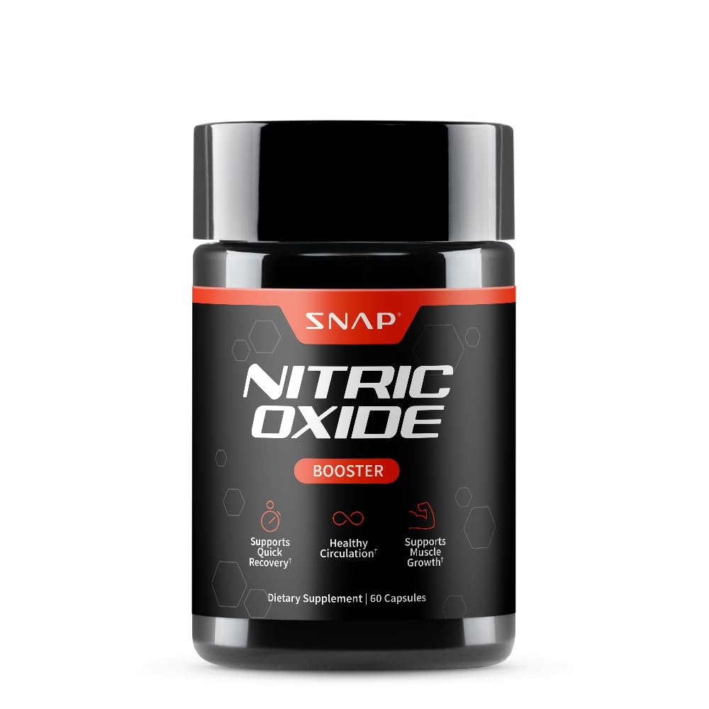 Snap Supplements Stickstoffmonoxid-Booster für Männer & Frauen – L-Citrullin + 3 Formen von L-Arginin für Ausdauer, Durchblutung & Energie – Koffeinfreie Pre-Workout-Alternative, 60 Kapseln
