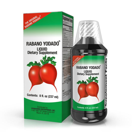 Rabano Yodado Ionisiertes Rettich-Diät-Flüssigergänzungsmittel mit Jod, Vitamin B1, B6 & B12 – Wellness & Verdauungsunterstützung, hilft natürliche Energie & Nährstoffgleichgewicht zu erhalten, 240 ml, 1er Pack