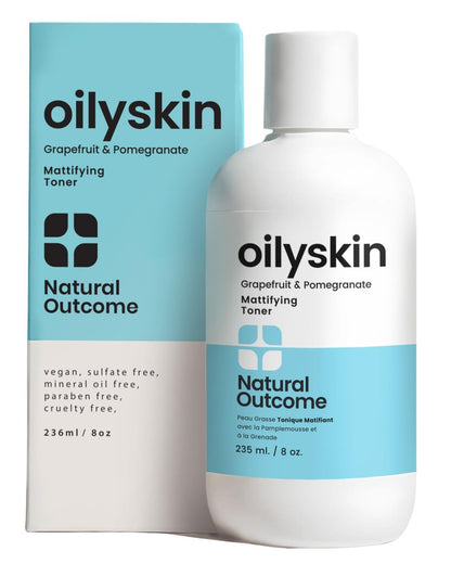 Natural Outcome Gesichtswasser für fettige Haut | Reinigendes Adstringierendes Gesichtswasser | Hält die Haut natürlich matt & glanzfrei | Verkleinert das Erscheinungsbild der Poren bei gleichzeitiger Feuchtigkeitsversorgung mit Aloe Vera | 237 ml