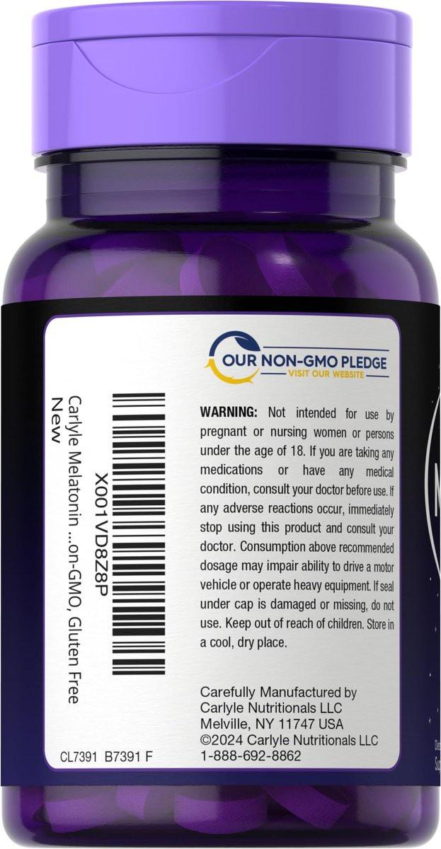 Carlyle Melatonin 12 mg Fast Dissolve 180 Tabletten | Schlafhilfe mit natürlichem Beerengeschmack | Vegetarisch, Non-GMO, Glutenfrei