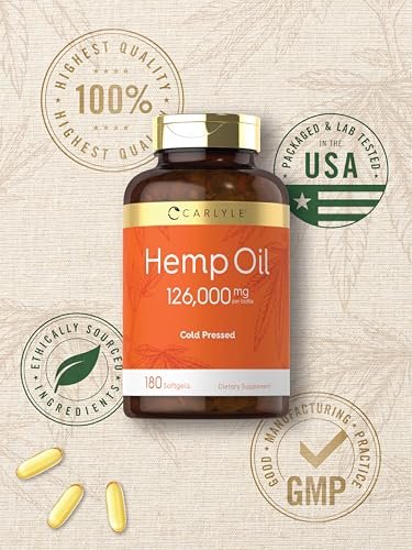 Carlyle Hanföl Kapseln | 126.000 mg | 180 Softgels | Non-GMO, Glutenfrei