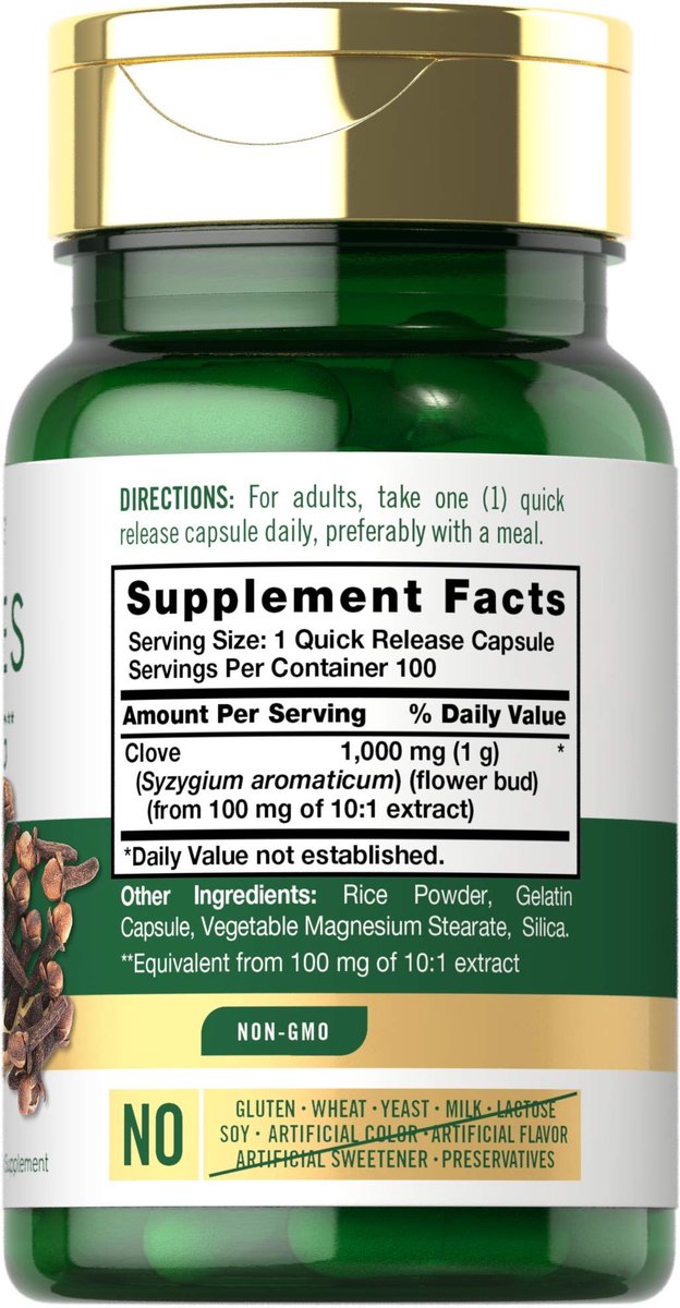 Carlyle Nelken Supplement | 100 Kapseln | Kräuterextrakt | Non-GMO & Glutenfrei