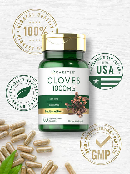 Carlyle Nelken Supplement | 100 Kapseln | Kräuterextrakt | Non-GMO & Glutenfrei