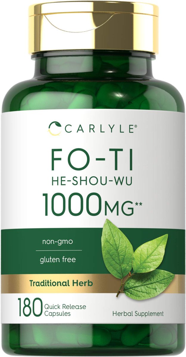 Carlyle Fo-Ti Supplement | 180 Kapseln | He-Shou-Wu Wurzelextrakt | Nicht-GVO & Glutenfrei