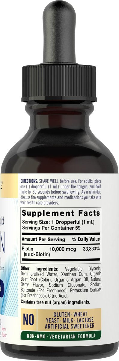 Carlyle Flüssiges Biotin 10.000 mcg | 2 oz | Extra starke Tropfen | Vegetarisch, Nicht-GVO, Glutenfrei