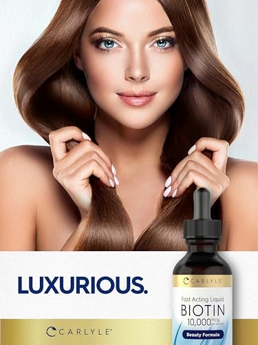 Carlyle Flüssiges Biotin 10.000 mcg | 2 oz | Extra starke Tropfen | Vegetarisch, Nicht-GVO, Glutenfrei