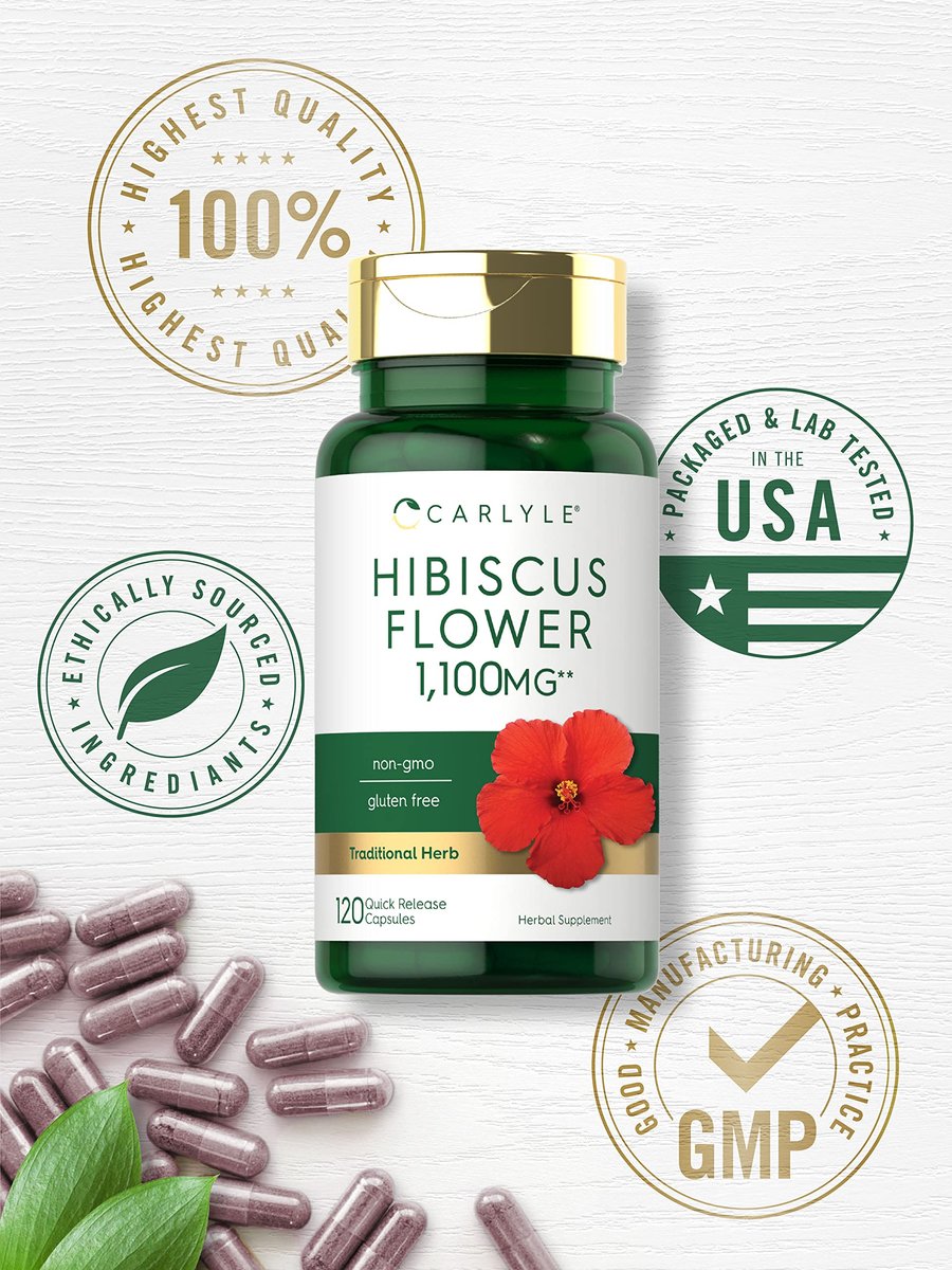 Carlyle Hibiskusblüten Extrakt | 120 Kapseln | Non-GMO, Glutenfreies Nahrungsergänzungsmittel