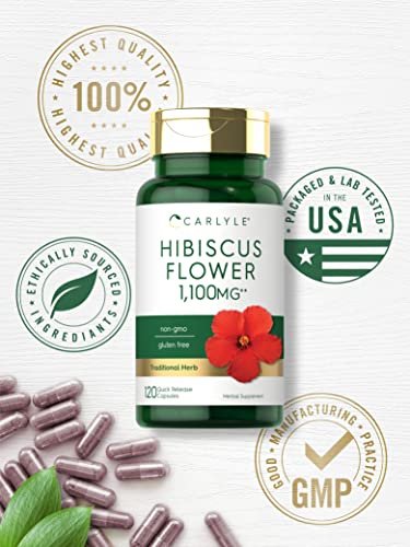 Carlyle Hibiskusblüten Extrakt | 120 Kapseln | Non-GMO, Glutenfreies Nahrungsergänzungsmittel