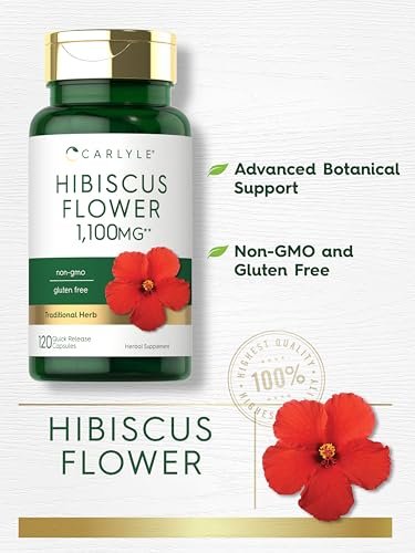 Carlyle Hibiskusblüten Extrakt | 120 Kapseln | Non-GMO, Glutenfreies Nahrungsergänzungsmittel