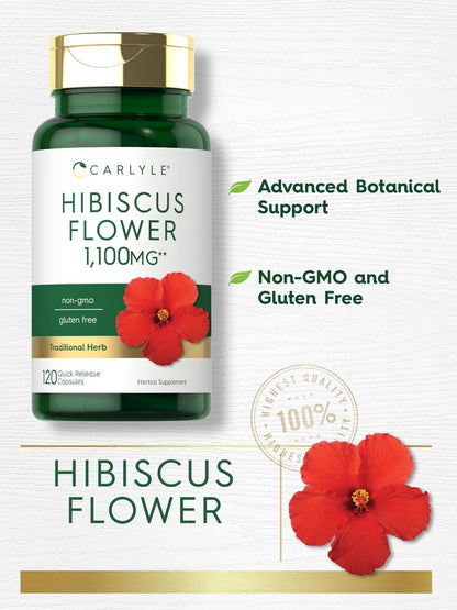 Carlyle Hibiskusblüten Extrakt | 120 Kapseln | Non-GMO, Glutenfreies Nahrungsergänzungsmittel