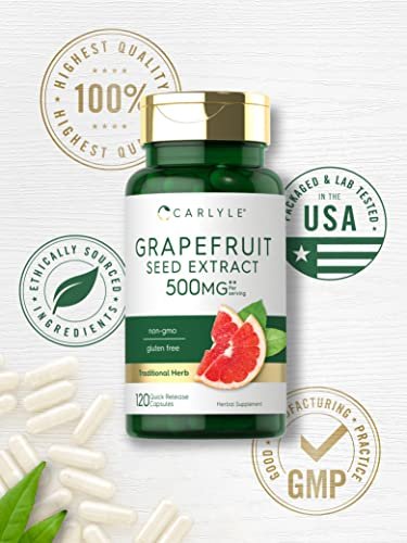 Carlyle Grapefruitkernextrakt | 120 Kapseln | Maximale Stärke | Non-GMO, Glutenfrei