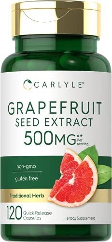 Carlyle Grapefruitkernextrakt | 120 Kapseln | Maximale Stärke | Non-GMO, Glutenfrei