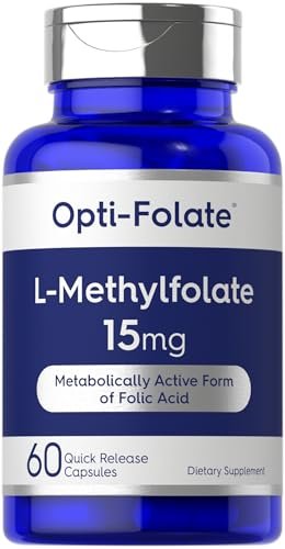Carlyle L-Methylfolat 15 mg | 60 Kapseln | Maximale Stärke | Optimiert und aktiviert | Non-GMO, glutenfrei | Methylfolat, 5-MTHF | von Opti-Folate