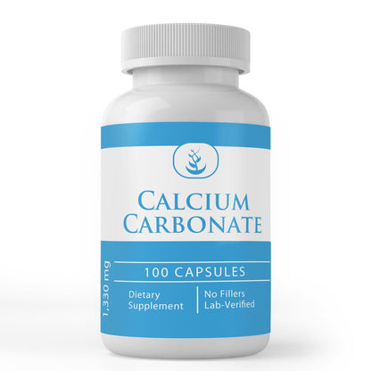 Reines Calciumcarbonat – 100 Kapseln, ohne Zusätze oder Füllstoffe, laborgeprüft