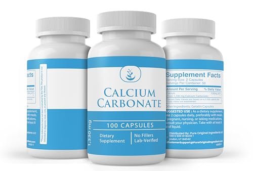 Reines Calciumcarbonat – 100 Kapseln, ohne Zusätze oder Füllstoffe, laborgeprüft