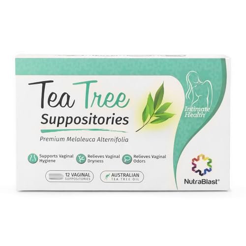 NutraBlast Teebaumöl-Zäpfchen (12 Stück) | Natürliches Intimdeodorant für Frauen | Wiederherstellung des weiblichen Gleichgewichts | Hergestellt in den USA