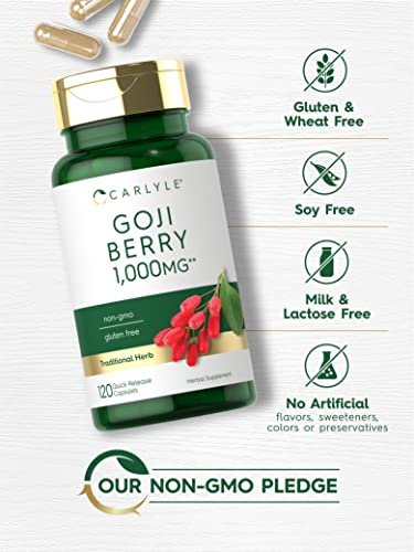 Carlyle Goji-Beere | 120 Kapseln | Konzentrierter Extrakt aus der Goji-Pflanze | Nicht-GMO, Glutenfrei