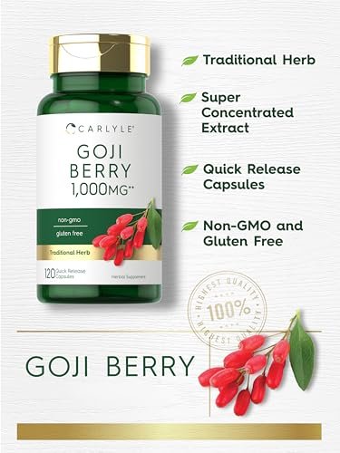 Carlyle Goji-Beere | 120 Kapseln | Konzentrierter Extrakt aus der Goji-Pflanze | Nicht-GMO, Glutenfrei