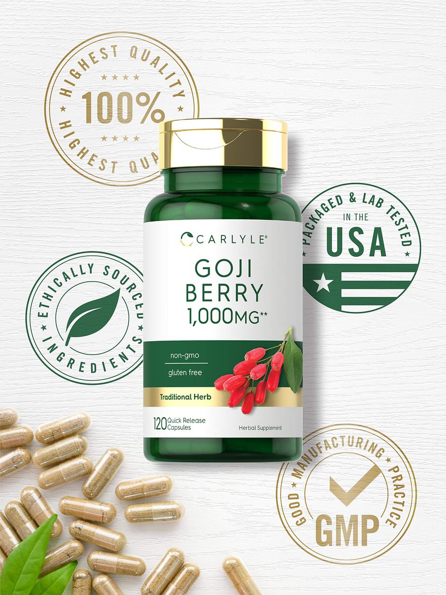 Carlyle Goji-Beere | 120 Kapseln | Konzentrierter Extrakt aus der Goji-Pflanze | Nicht-GMO, Glutenfrei
