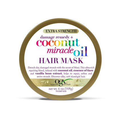 OGX Extra Strength Damage Remedy + Coconut Miracle Oil Haarmaske – Reparierende & feuchtigkeitsspendende Pflege für geschädigtes Haar, 177 ml