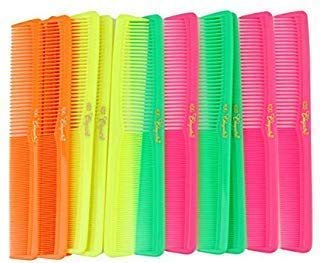 7-Zoll Allzweck-Haarkamm – Haarschneidekämme für Friseure & Stylisten – Neon-Mix – 12 Stück
