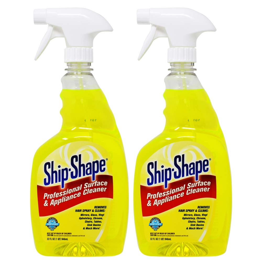 Ship-Shape Professioneller Oberflächen- und Gerätereiniger - 2er-Pack (je 946 ml) | All-in-One-Salon-Reinigungsspray | Entfernt Haarrückstände von Glätteisen, Spiegeln und Möbeln | Schlierenfrei, phosphatfrei
