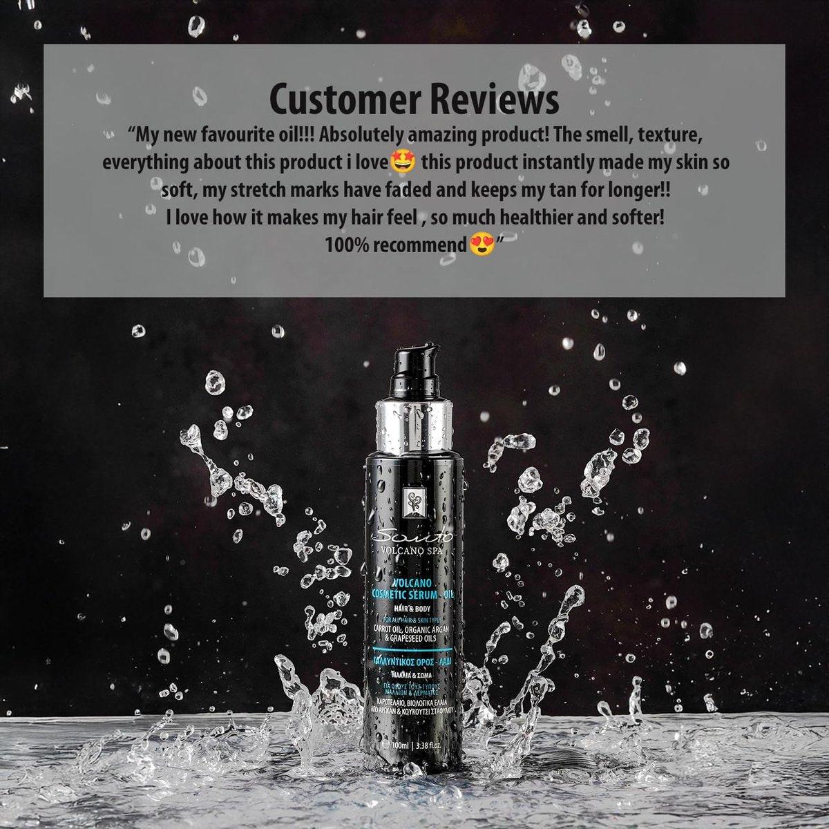 Santo Volcano Cosmetic Serum 100ml – Feuchtigkeitsspendendes & Anti-Aging Haar- und Körperöl – Stellt Elastizität wieder her, verhindert Dehnungsstreifen & repariert trockenes Haar und Haut