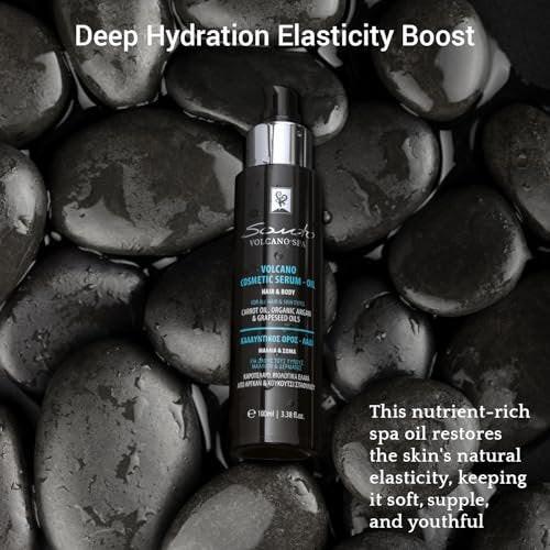 Santo Volcano Cosmetic Serum 100ml – Feuchtigkeitsspendendes & Anti-Aging Haar- und Körperöl – Stellt Elastizität wieder her, verhindert Dehnungsstreifen & repariert trockenes Haar und Haut