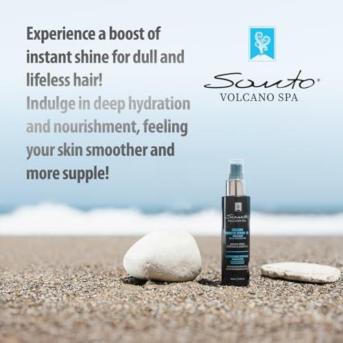Santo Volcano Cosmetic Serum 100ml – Feuchtigkeitsspendendes & Anti-Aging Haar- und Körperöl – Stellt Elastizität wieder her, verhindert Dehnungsstreifen & repariert trockenes Haar und Haut