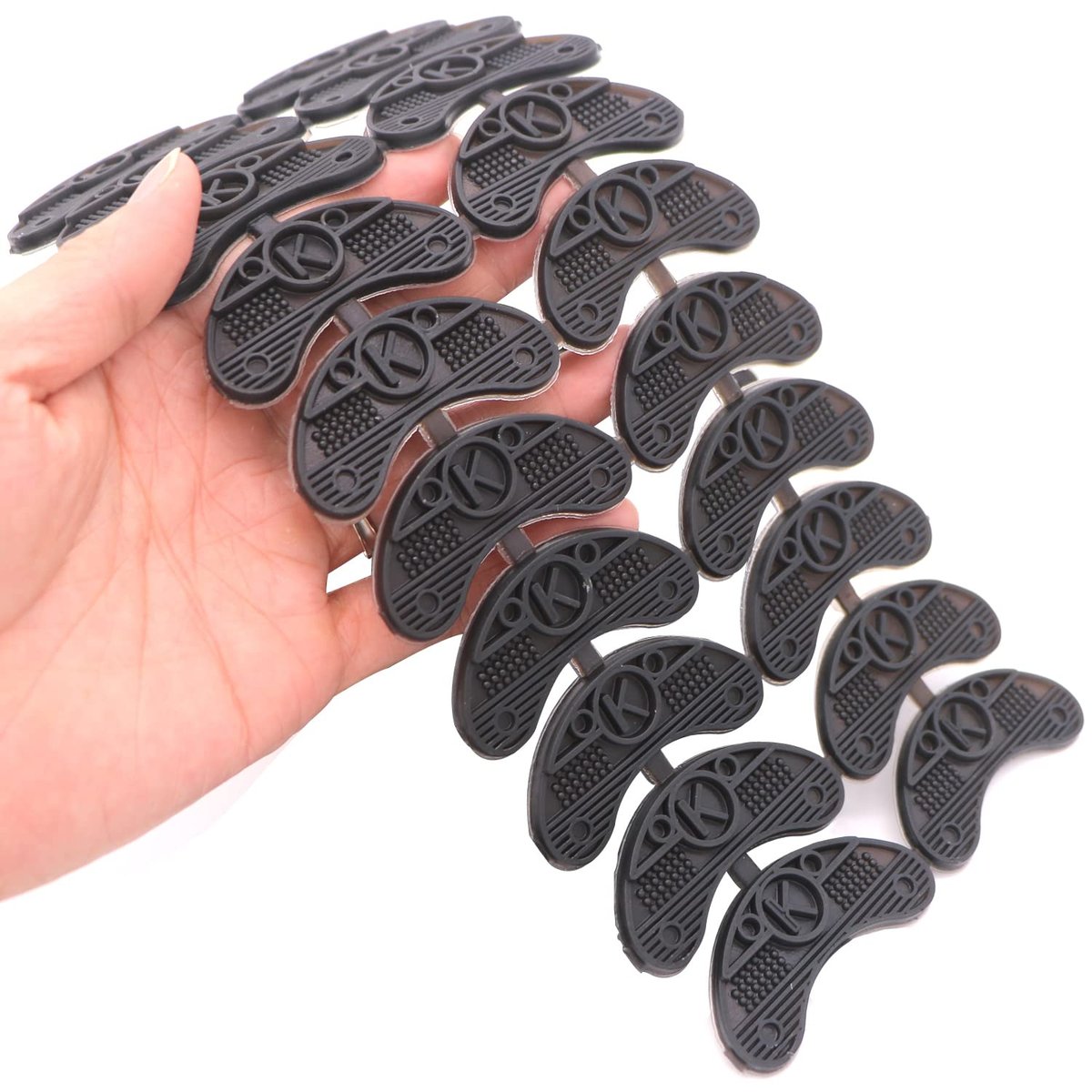 GOETOR Absatzplatten 30 Stück Gummi Schuhabsatzspitzen Reparatur-Pads Ersatz für Stiefel und Schuhe mit Nägeln (Schwarz)