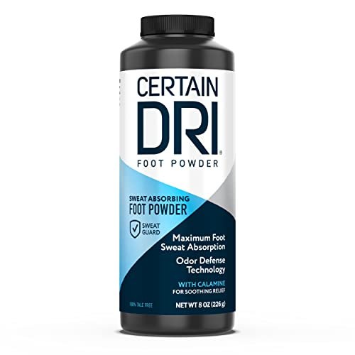 Certain Dri Fußpuder für Männer & Frauen – Talkumfrei, Maximale Schweißabsorption & Geruchskontrolle – Mit Calamin, Anti-Reibungs-Formel – Sanft zu empfindlicher Haut – Schuh-Deodorant – 227 g