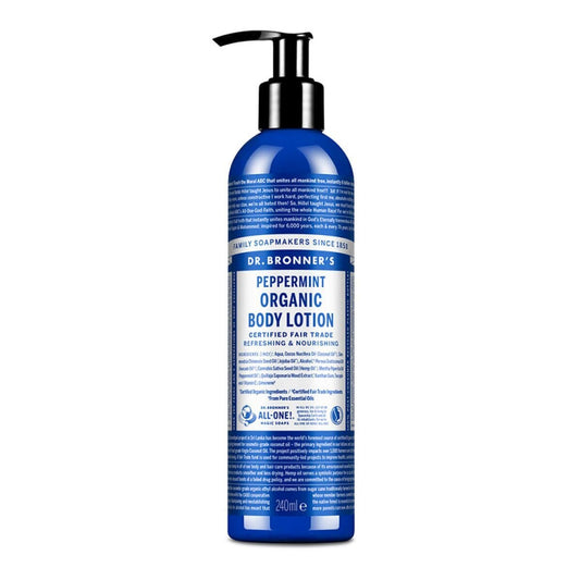 Dr. Bronner's Bio-Pfefferminz Hand- und Körperlotion – 236 ml – mit Bio-Ölen, Fair Trade & vegan