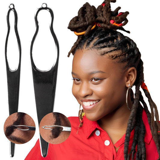 Interlocking Tools für Locs | Sisterlock- und Dreadlocks-Starterkit: Verriegelungszubehör mit Nadel für kleine, mittlere und große Dreads (1 große + 1 kleine Nadel)