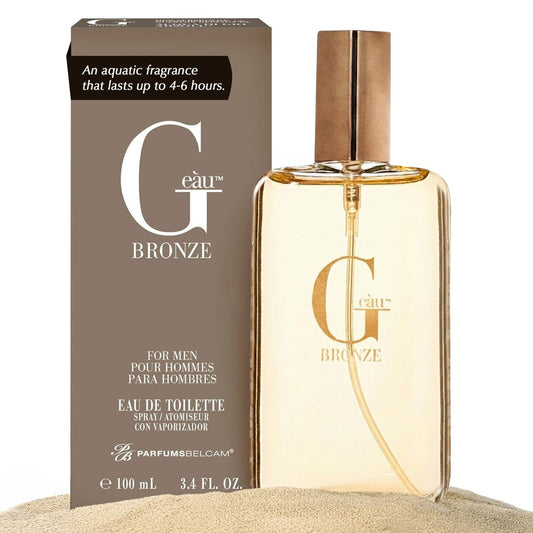 PB ParfumsBelcam G eàu Bronze Eau de Toilette für Herren – 100 ml – Langanhaltendes, erschwingliches Cologne mit aquatisch-holzigem Duft aus Zitrus, Lavendel, Rosmarin und Patschuli für den ganzen Tag