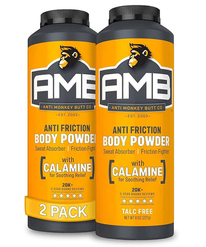 Anti Monkey Butt Body Powder für Frauen & Männer - Talkumfrei - Hypoallergene Formel gegen Scheuern & Juckreiz - Absorbiert Schweiß & bekämpft Reibung mit Calamin - 8 oz (2er-Pack)