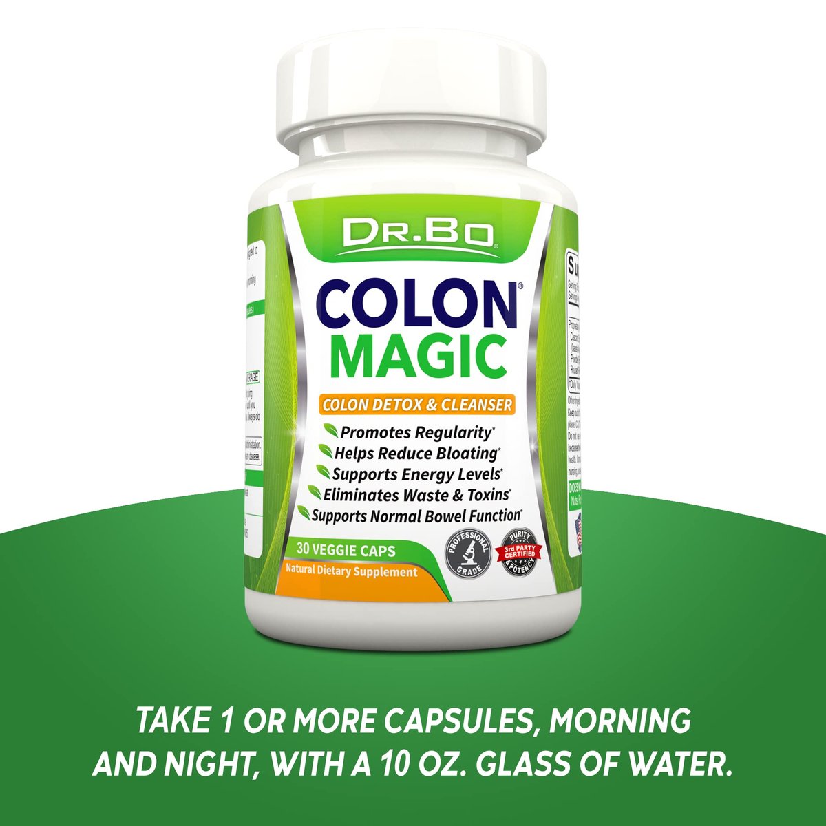 DR. BO Colon Cleanse Detox Formel – Natürliche Darmreinigung für Frauen und Männer, 30 Kapseln