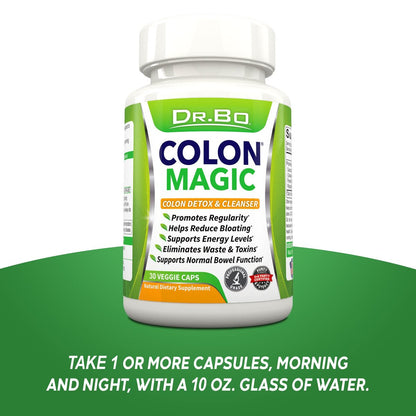 DR. BO Colon Cleanse Detox Formel – Natürliche Darmreinigung für Frauen und Männer, 30 Kapseln