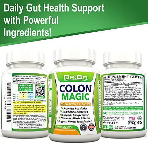 DR. BO Colon Cleanse Detox Formel – Natürliche Darmreinigung für Frauen und Männer, 30 Kapseln