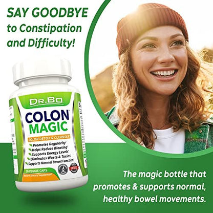 DR. BO Colon Cleanse Detox Formel – Natürliche Darmreinigung für Frauen und Männer, 30 Kapseln