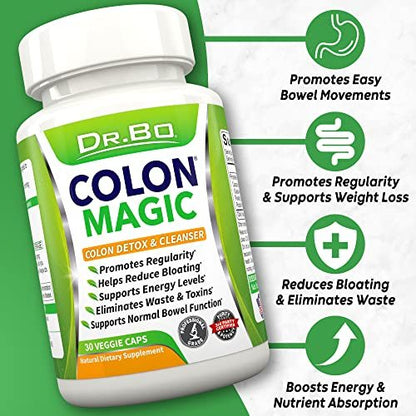 DR. BO Colon Cleanse Detox Formel – Natürliche Darmreinigung für Frauen und Männer, 30 Kapseln