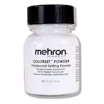 Mehron Makeup Colorset Puder – Transparenter Fixierpuder für Spezialeffekte, Halloween & Film 0,5 oz (14 g)