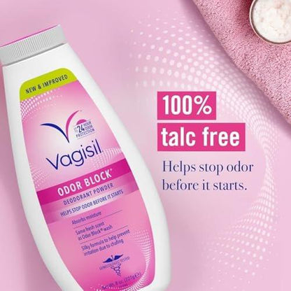 Vagisil Geruchsblocker Deodorant Puder für Frauen – Verhindert Scheuern, Talkumfrei, 8 Unzen (3er-Pack)