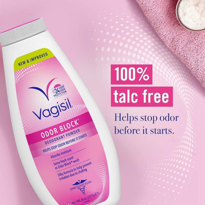 Vagisil Geruchsblocker Deodorant Puder für Frauen – Verhindert Scheuern, Talkumfrei, 8 Unzen (3er-Pack)