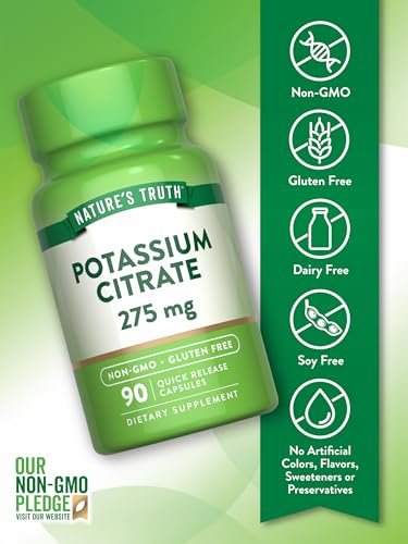 Nature's Truth Kaliumcitrat Kapseln | 275 mg | 90 Kapseln | Non-GMO & Glutenfrei
