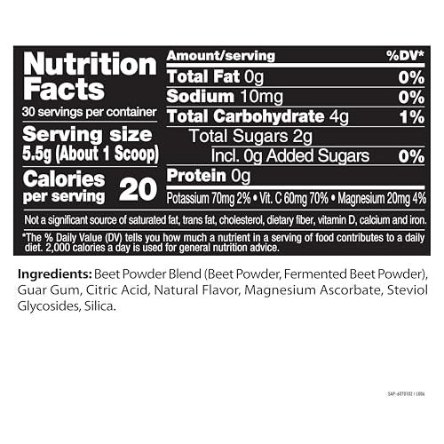 Healthy Delights Nature Fuel Power Beets - Superkonzentriertes, nicht-GMO Rote-Bete-Saftpulver - Leckerer Acai-Beeren-Granatapfel-Geschmack - 30 Portionen - Vorratsschrankfreundlich