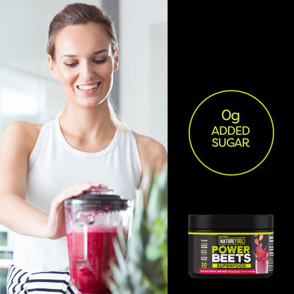Healthy Delights Nature Fuel Power Beets - Superkonzentriertes, nicht-GMO Rote-Bete-Saftpulver - Leckerer Acai-Beeren-Granatapfel-Geschmack - 30 Portionen - Vorratsschrankfreundlich