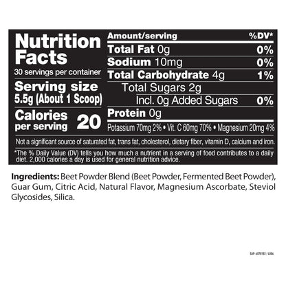 Healthy Delights Nature Fuel Power Beets - Superkonzentriertes, nicht-GMO Rote-Bete-Saftpulver - Leckerer Acai-Beeren-Granatapfel-Geschmack - 30 Portionen - Vorratsschrankfreundlich