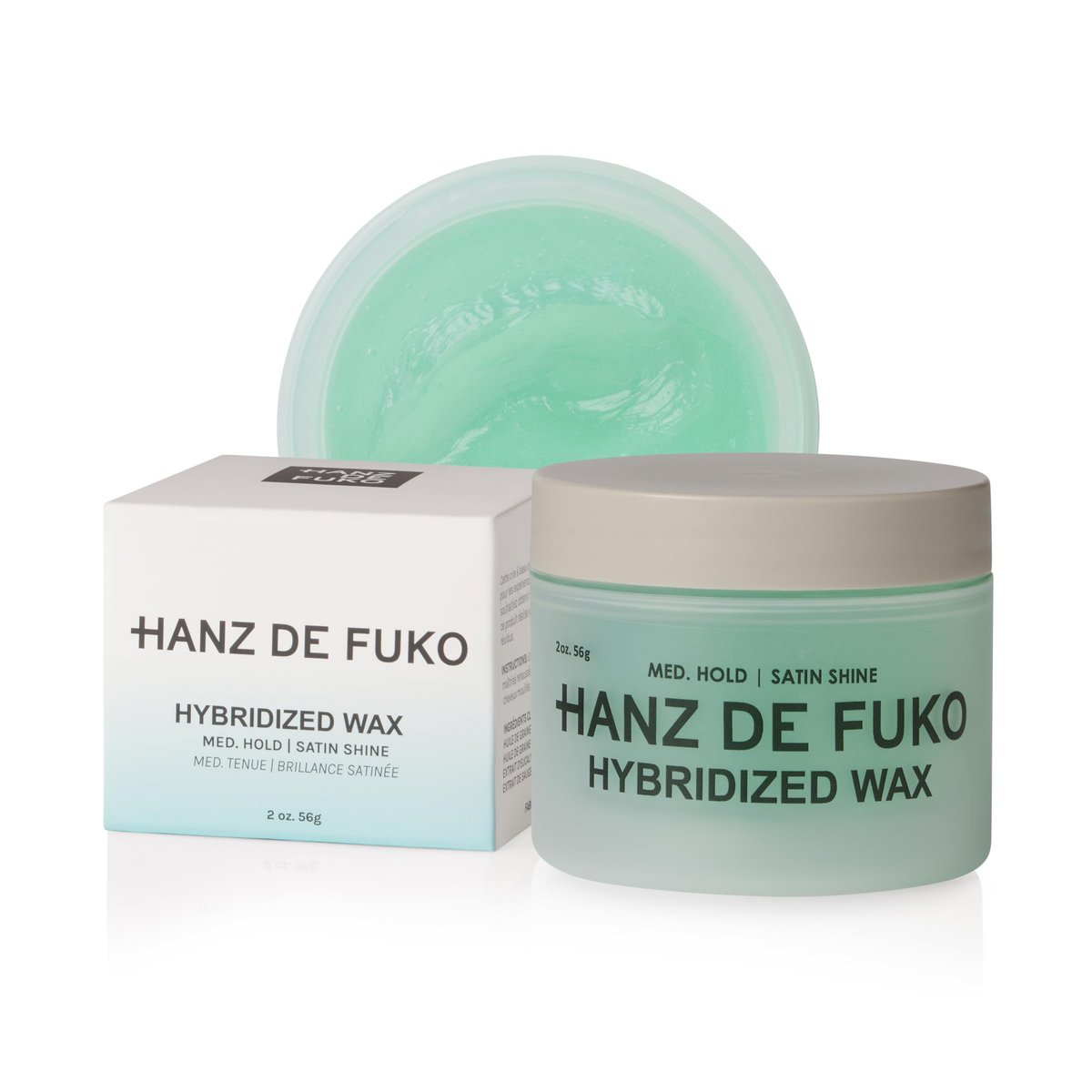 Hanz de Fuko Hybridized Wax – Mediumer Halt, Satin Glanz – Herren Haarstyling Wachs, 56 g